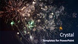  Presentation with fireworks on chinese new year - Colorful PPT theme enhanced with exploding stars - fireworks at new year backdrop and a  colored foreground