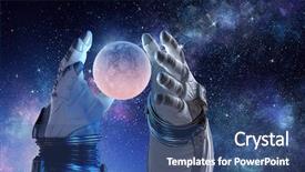  Presentation with stars moon - Amazing theme having exploding stars - moon planet in spaceman hand backdrop and a  colored foreground