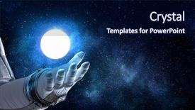  Presentation with stars moon - Cool new presentation with exploding stars - moon planet in spaceman hand backdrop and a navy blue colored foreground