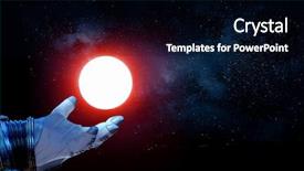  Presentation with stars moon - PPT theme with exploding stars - moon planet in spaceman hand background and a  colored foreground