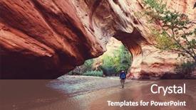  Presentation with exploration - PPT layouts having exploration geology - hike in coyote gulch grand background and a violet colored foreground