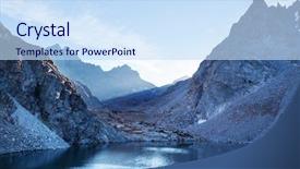  Presentation with wyoming drilling rig - Colorful PPT theme enhanced with exploration geology - hike in wind river range backdrop and a sky blue colored foreground