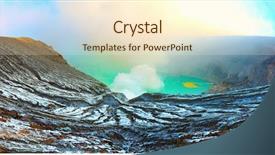  Presentation with exploration - Audience pleasing presentation theme consisting of exploration geophysics - crater of volcano ijen java backdrop and a cream colored foreground