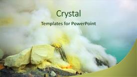  Presentation with exploration - Beautiful PPT theme featuring exploration geophysics - sulfurous fumaroles in ijen crater backdrop and a soft green colored foreground