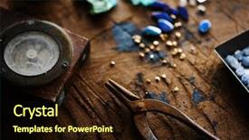  Presentation with gold mining - Cool new PPT theme with exploring mining and inspecting gems backdrop and a wine colored foreground