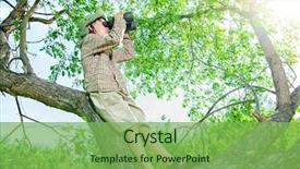  Presentation with boy scout - Presentation design consisting of exploring nature and the world background and a seafoam green colored foreground