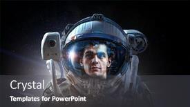  Presentation with outer space - PPT theme with exploring outer space mixed media background and a dark gray colored foreground