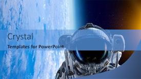  Presentation with outer space - Presentation theme with exploring outer space mixed media background and a light blue colored foreground