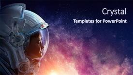  Presentation with outer space - Presentation design featuring exploring outer space mixed media background and a navy blue colored foreground