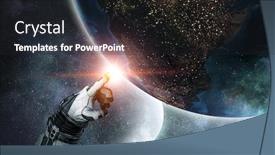  Presentation with outer space - Presentation with exploring-outer-space-mixed-media background and a wine colored foreground