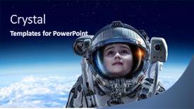  Presentation with outer space - Audience pleasing presentation theme consisting of exploring-outer-space-mixed-media backdrop and a navy blue colored foreground