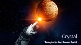  Presentation with outer space - Theme consisting of exploring-outer-space-mixed-media background and a navy blue colored foreground