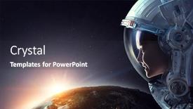  Presentation with outer space - Cool new slide deck with exploring-outer-space-mixed-media backdrop and a dark gray colored foreground