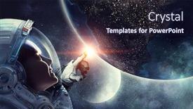  Presentation with outer space - Slide deck enhanced with exploring-outer-space-mixed-media background and a wine colored foreground