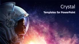  Presentation with outer space - Amazing presentation theme having exploring-outer-space-mixed-media backdrop and a navy blue colored foreground