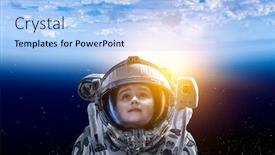  Presentation with outer space - Beautiful theme featuring exploring-outer-space-mixed-media backdrop and a light blue colored foreground