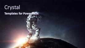  Presentation with outer space - PPT theme enhanced with exploring-outer-space-mixed-media background and a wine colored foreground