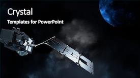  Presentation with outer space - Theme with exploring satellite in outer space background and a black colored foreground