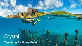  Presentation with marine life - Presentation consisting of exploring ship wreck underwater fauna background and a ocean colored foreground