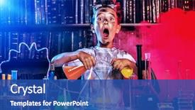  Presentation with explosion - Beautiful presentation featuring explosion in the laboratory science backdrop and a ocean colored foreground