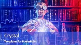  Presentation with explosion - PPT layouts enhanced with explosion in the laboratory science background and a cobalt blue colored foreground