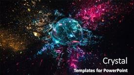  Presentation with explosion - Presentation theme enhanced with explosion-of-a-glass-ball background and a black colored foreground