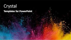  Presentation with explosion - Cool new slide deck with isolated on black background abstract backdrop and a black colored foreground