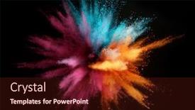  Presentation with explosion of colored powder - PPT layouts featuring colored powder isolated on black background and a wine colored foreground