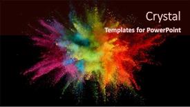  Presentation with black abstract - Cool new PPT layouts with explosion-of-colored-powder-isolated backdrop and a wine colored foreground