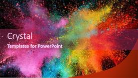  Presentation with black abstract - Presentation theme featuring explosion-of-colored-powder-isolated background and a violet colored foreground