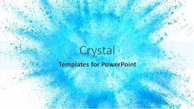  Presentation with explosion - Slides consisting of explosion-of-colored-powder-isolated background and a cyan colored foreground