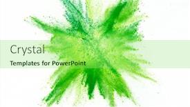 Presentation with explosion - Slides with explosion-of-colored-powder-isolated background and a seafoam green colored foreground