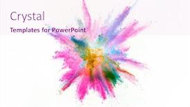  Presentation with explosion - Presentation theme enhanced with explosion-of-colored-powder-isolated background and a pink colored foreground