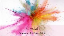  Presentation with explosion - Theme consisting of explosion-of-colored-powder-isolated background and a coral colored foreground