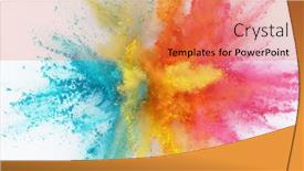  Presentation with explosion - Slide set featuring explosion-of-colored-powder-isolated background and a red colored foreground