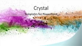  Presentation with explosive color burst explosion - Slide deck having explosion of colored powder isolated background and a white colored foreground