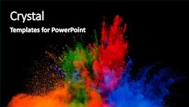  Presentation with explosion - Beautiful PPT theme featuring explosion of colored powder backdrop and a black colored foreground