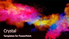  Presentation with explosive color burst explosion - Cool new slide deck with explosion of colored powder backdrop and a wine colored foreground