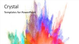 Presentation with color powder - PPT theme consisting of explosion of colored powder background and a white colored foreground