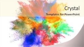  Presentation with explosive color burst explosion - Theme with explosion of colored powder background and a blonde colored foreground