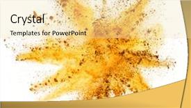  Presentation with explosion - Slide set consisting of explosion of yellow powder isolated background and a blonde colored foreground