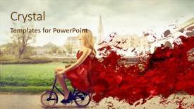  Presentation with cycling - Slide deck featuring explosiv growing - beautiful woman cycling with elegant background and a lemonade colored foreground