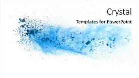  Presentation with explosive color burst explosion - Slide deck featuring explosive color burst - explosion of blue powder background and a white colored foreground