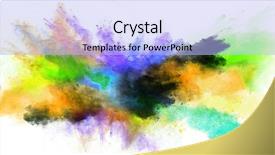  Presentation with powder - Slide deck with explosive color burst - launched colorful powder isolated background and a  colored foreground