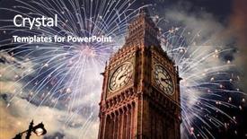  Presentation with fireworks - Cool new presentation with explosive fireworks display fills backdrop and a tawny brown colored foreground