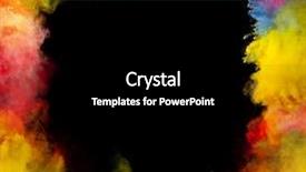  Presentation with explosion of colored powder - Theme consisting of explosive free - colored powder isolated on black background and a black colored foreground