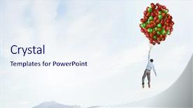  Presentation with bunch - Presentation design consisting of explosive free - young successful businessman flies background and a  colored foreground