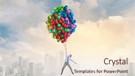  Presentation with flies nervous system - Theme consisting of explosive free - young successful businessman flies background and a  colored foreground