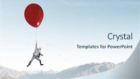  Presentation with colorful puzzle movable - Cool new slides with explosive free - young successful businessman flies backdrop and a  colored foreground