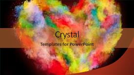  Presentation with dust - Colorful presentation design enhanced with explosive symbol - freeze motion of colored dust backdrop and a coral colored foreground